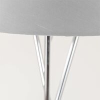 Chrome Twist Tripod Floor Lamp with Grey Fabric Shade