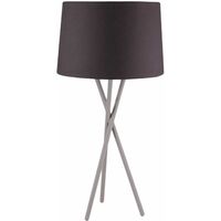 Grey Tripod Table Lamp with Black Fabric Shade
