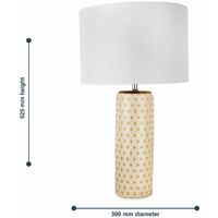 White and Gold Moorish Decal 52cm Table Lamp