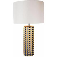 Set of 2 Navy Blue and Gold Ceramic 52cm Table Lamps