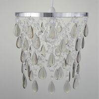 Smoke Jewels With Polished Chrome Easy Fit Light Shade - Smoke acrylic with polished chrome plate detail