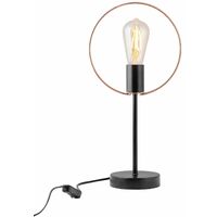 Coven - Black with Copper Table Lamps - Black with polished copper plate detail