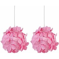 Set of 2 Pink Flower Easy Fit Light Shades