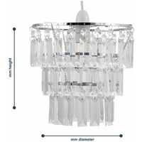 Set of 2 Three Tier Acrylic Crystal Light Shades - Clear acrylic with polished chrome plate detail