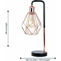 Matt Black & Copper Geometric Table Lamp - Matt black and polished copper plate