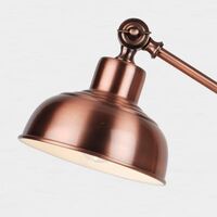 Antique Brushed Copper Lever Arm Table Lamp - Antique brushed copper plate with gloss white detail