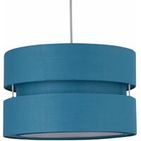 Teal Layered Easy Fit Drum Light Shade