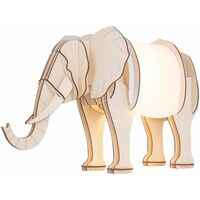 Nellie - Elephant Table Lamp - Plywood and white PP