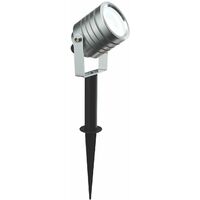 Silver Aluminium LED Spot Spike Light with Inline Driver - Anodised aluminium and frosted acrylic