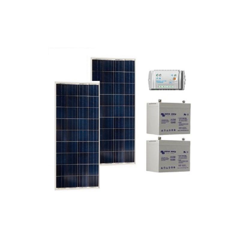 KIT SOLAIRE 180W IDÉAL POUR AVOIR DU 220V EN SITE ISOLÉ (500W)- PANNEAU  SOLAIRE POLYCRISTALLIN 24V/180WC - 1 CONVERTISSEUR 500W STUDER AJ600S  24/220 - 2 BATTERIES 12V100AH/C20