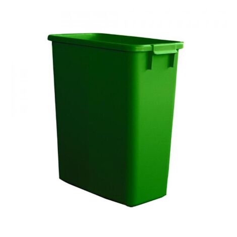 Poubelle de tri rectangulaire 60 Litres verte sans couvercle