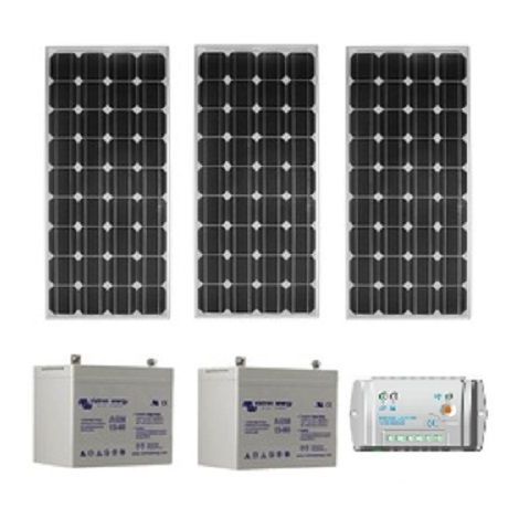 Kit solaire SITE ISOLE 240Wc - 12V (Capacité Batterie : Kit avec 3