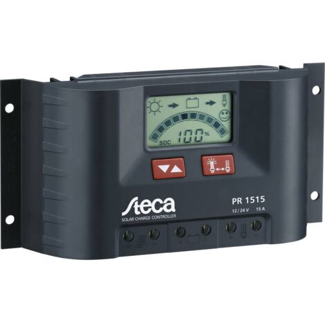 Steca PR 1515 Régulateur de charge solaire PWM 12 V, 24 V 15 A S387301