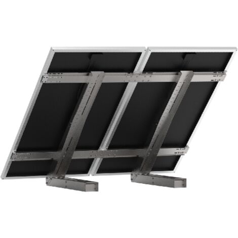 Support au sol pour 2 panneaux solaires – Acier galvanisé – Visserie résistante à la corrosion – Installation multi-positions – Uniteck