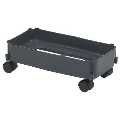 Chariot avec roulettes pivotantes, collecteur de déchets 60l, gris foncé