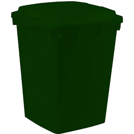 Poubelle de tri verte rectangulaire 90 litres sans couvercle