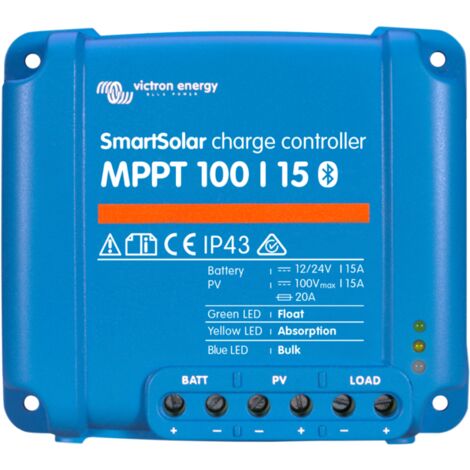 Victron – Régulateur de charge SmartSolar MPPT 100/15 – Connectivité Bluetooth – Intensité courant 15A – Pour installations solaires professionnelles