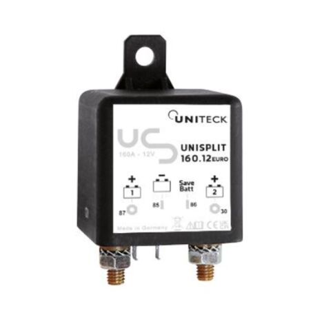 Coupleur séparateur 12V 160A – Charge efficace pour parc de batteries – Conformité EURO 6 – Relais monobloc haute puissance – Uniteck