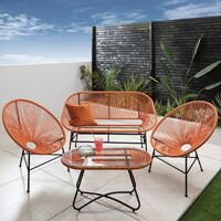 Hebe garden sofa set - orange - Orange