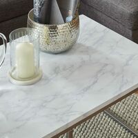 Jay coffee table and side table set - marble effect and chrome - Marble