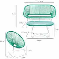 Hebe garden sofa set - mint green - Green