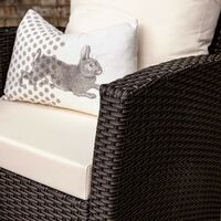 Cote garden sofa set - lean over parasol - 4 seater - brown rattan - Grey