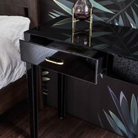 Aleanor Mirrored Dressing Table - Black - black