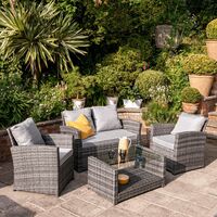 Cote garden sofa set - 4 seater - grey rattan - Grey