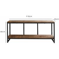 Sheffield industrial TV stand - wood effect & metal frame
