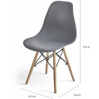 Inge Dining Chair Dark Grey - set of 4 - Grey
