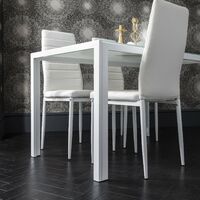 Anya glass dining table set - 4 seater - white - white