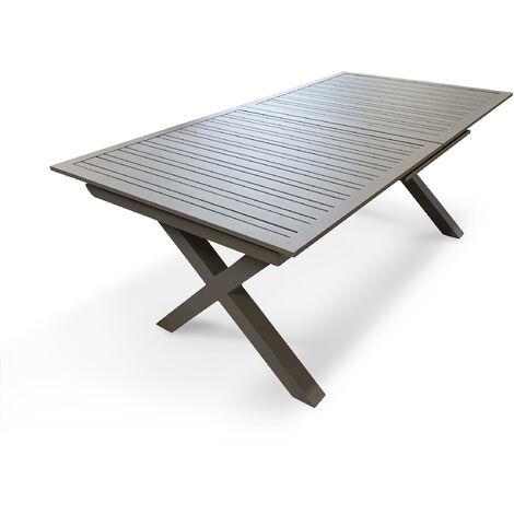 FLORIDE - Table de jardin en aluminium quartz - DCB GARDEN