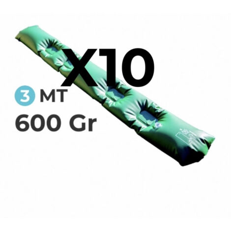 10 Tubolari Salsicciotti in PVC Rinforzato AntiVento AntiRibaltamento per Telo di Copertura Invernale per Piscina - MT. 3 da 600 Gr / Mq - 6 TermoSaldature - MADE IN ITALY