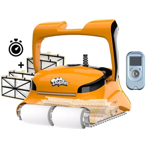 Dolphin PRO X1 Active Timer Gyro Digital con Radiocomando - Robot Elettrico Pulitore per Piscina fino a 20 Mt per Rivestimento in Ceramica Cemento Verniciato Vetroresina & PVC con Gradino Perimetrale  (1/5)