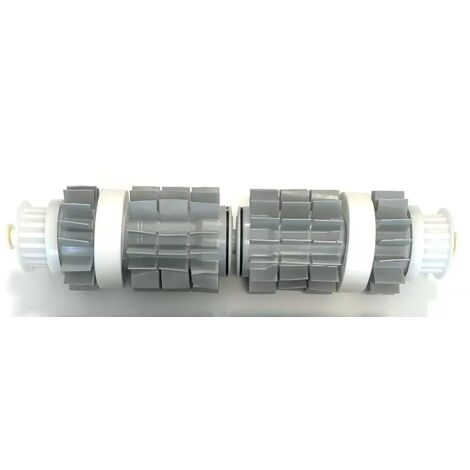 Rullo Spazzole PVC Corte Termofuse con Doppio Cuscinetto Centrale Fisso + Pulegge + 2 Anelli Wonder Robot Maytronics Dolphin Dynamic Pro X2 / Sprite C / X Force 30 / Cosmos 30 / Swash TC / Wave 100 /