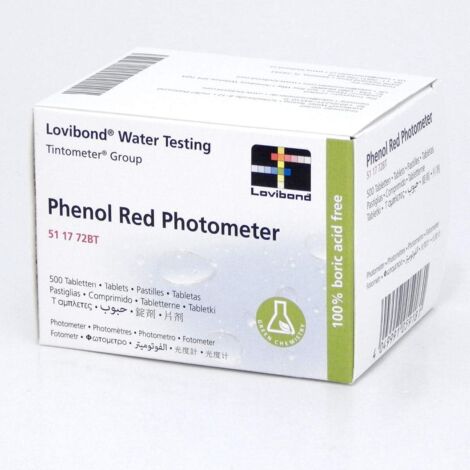 500 Pastiglie Reagenti PH RED PHENOL Lovibond per Misurazione del PH per Fotometro Elettronico Scuba / MD / PM600 / Multidirect