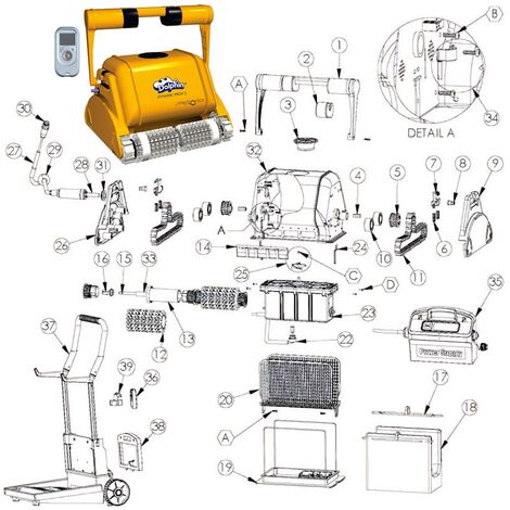 Tutti i Ricambi del Robot Pulitore per Piscina Maytronics Dolphin Dynamic  Pro X2