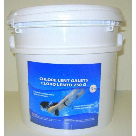 Tricloro Cloro Lento in Pastiglie da 250 Gr Lenta Dissoluzione 90% - Kg 10 - Prodotto Chimico per Piscina - Alta Qualità