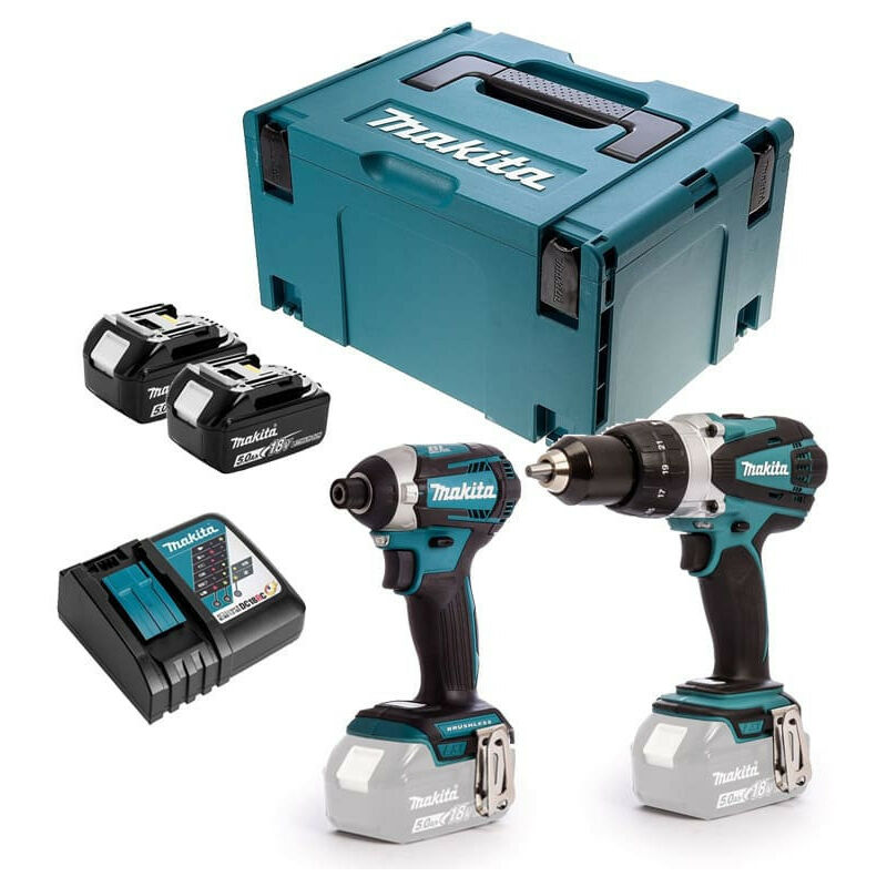Pack 2 outils 18V LXT (2x5,0 Ah) (DHP458Z + DTD154Z) - MAKITA DLXCBO021