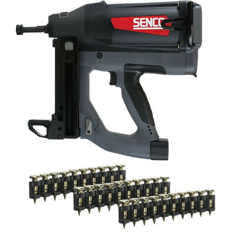Senco – Cloueur à béton sans fil 7,2V avec 2 batteries 2,5Ah – Longueur de clou 15 à 40 mm – 3 x 1000 pointes 19 mm – Moteur performant pour béton et acier - GT40I-SCP