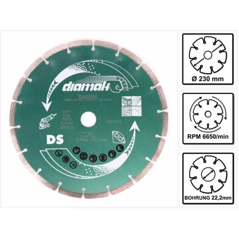Disque diamant DIAMAK Ø230 mm pour meuleuse - MAKITA D-61145