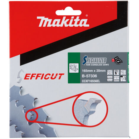 Lame carbure EFFICUT Ø165 mm x 1,0 mm pour bois, MDF et stratifié - MAKITA B-57336
