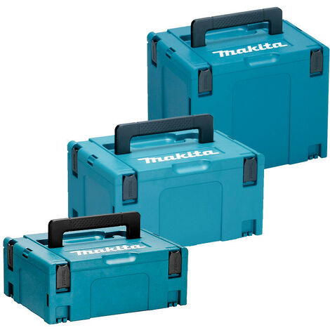 Makita – Lot de 3 malettes de rangement empilables pour outils – Protection contre poussière et humidité – Dimensions 2, 3 et 4 – MAKPACSET (1/4)