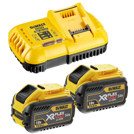 Pack énergie XR Flexvolt 2x 18V/54V 12Ah/4Ah + Chargeur - DEWALT - DCB118Y2-QW