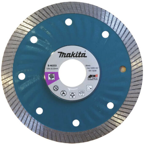Makita – Disque diamant pour meuleuse 125mm – Coupe porcelaine et céramique – Alésage 22,23mm – Épaisseur 1,4mm – B46333