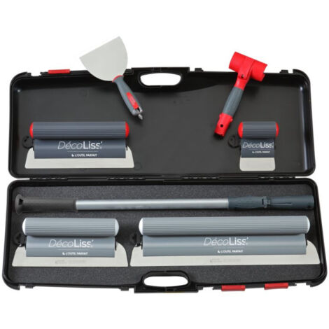 L'Outil Parfait – Kit valise DécoLiss' plaquiste 7 pcs – Lame inox trempé – Manche ergonomique – Compatible perche – 80492
