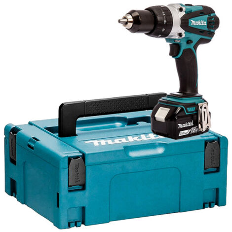 Makita – Perceuse visseuse à percussion 18V DHP458F1J – 91Nm – Moteur XPT pour environnements difficiles – 1 batterie 3Ah – Coffret MakPac (1/5)