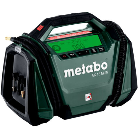 Metabo – Compresseur sans fil 18V – Débit 16 l/min – Pression max 11 bar – Gonflage pneus et matelas – 600794850