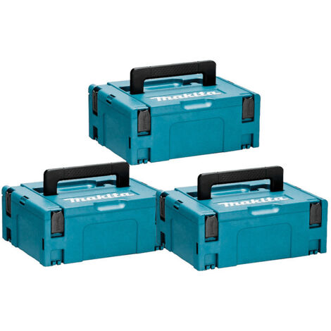 Makita – Lot de 3 boîtes de transport empilables pour outils – Protection contre la poussière et l'humidité – Dimensions 395x295x150mm – MAKPAC2SETX3 (1/5)