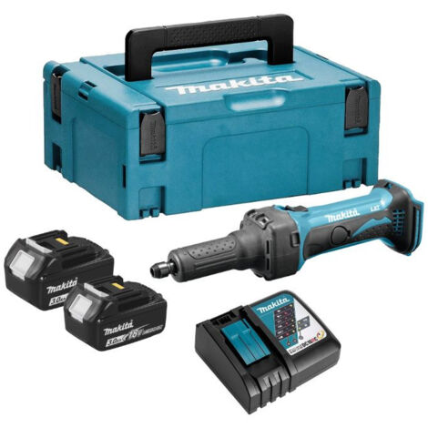 Makita – Meuleuse droite sans fil 18V Li-Ion avec 2 batteries 3,0Ah – Protection électronique – Pour meulage métal et bois – DGD800RFJ (1/5)